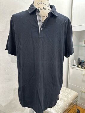 Michael Kors Men's Black Polo with Contrast Placket